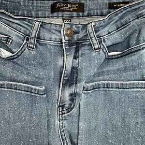 Judy Blue Women's Relaxed Fit Speckled Blue Jeans Size 5/27 Mid-Rise Denim Stret
